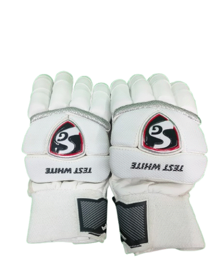 SG BATTING GLOVES - TEST WHITE